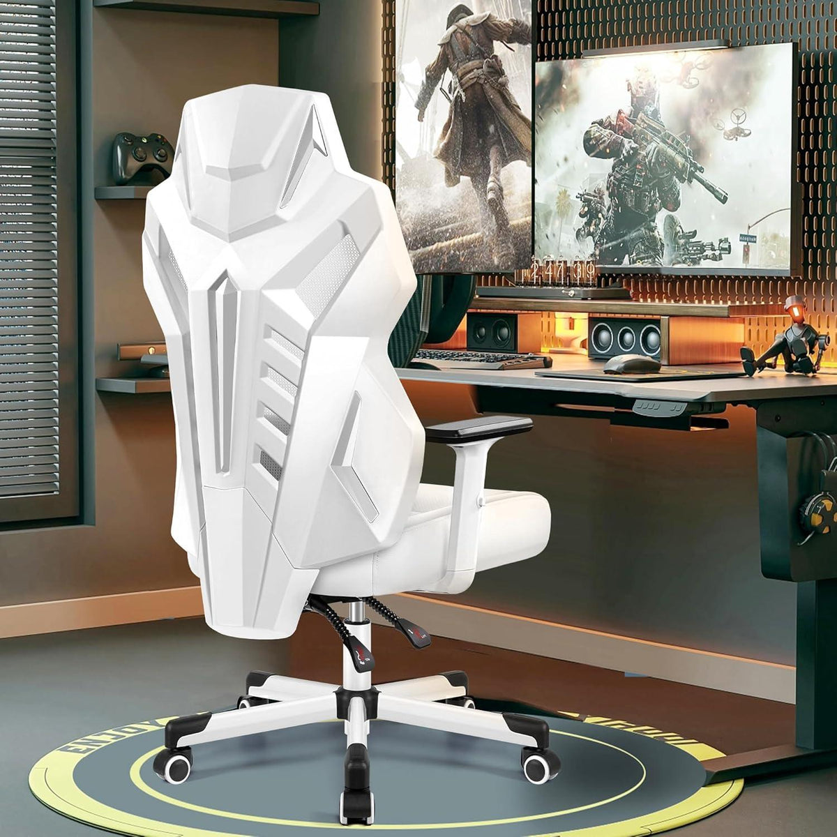 OneGame Gaming Stuhl Weiß, Ergonomisch, Atmungsaktiv, Verstellbar