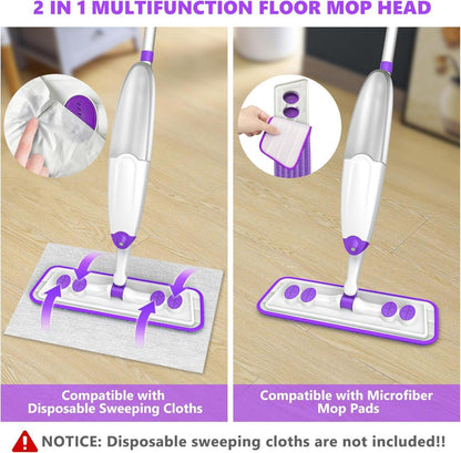 Sprühwischer Bodenwischer mit 3 Waschbaren Mopp Pads
