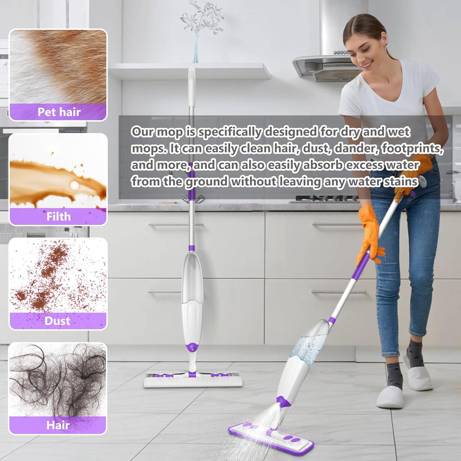 Sprühwischer Bodenwischer mit 3 Waschbaren Mopp Pads