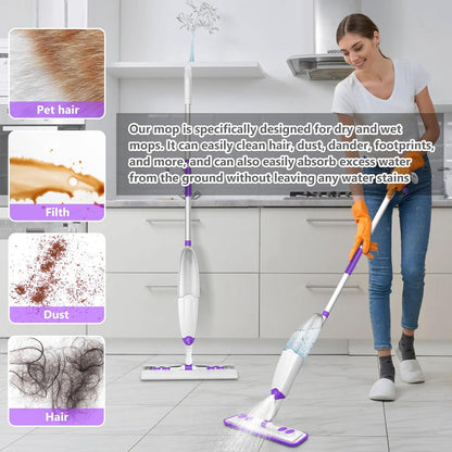 Sprühwischer Bodenwischer mit 3 Waschbaren Mopp Pads