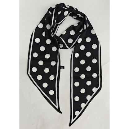 Langer Satin-Schal mit Polka-Dot-Muster und Bundfunktion