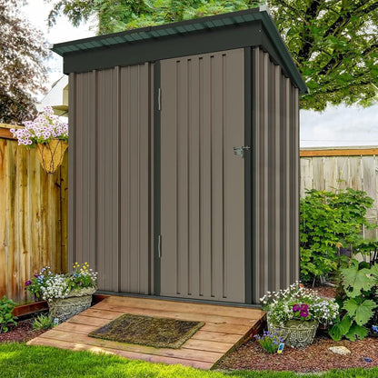 Metall Gartenhaus 1,5 m² Pultdach – Braun
