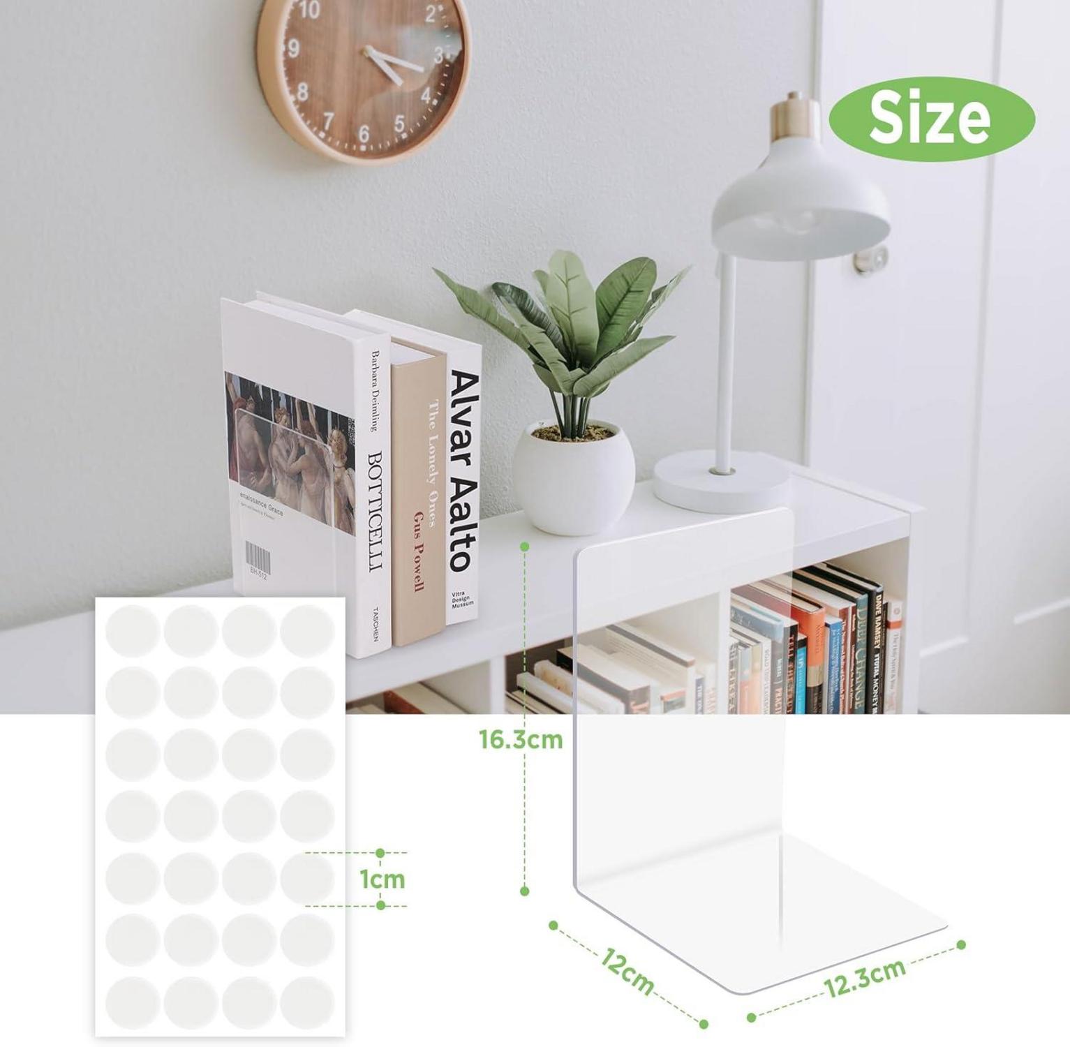 Transparente Acryl Buchstützen 4er Set, Rutschfeste
