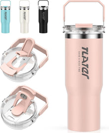 Tlater Kaffeebecher to Go, 30 oz Trinkflasche mit Strohhalm