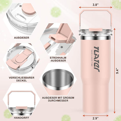 Tlater Kaffeebecher to Go 30oz Vakuum Trinkflasche mit