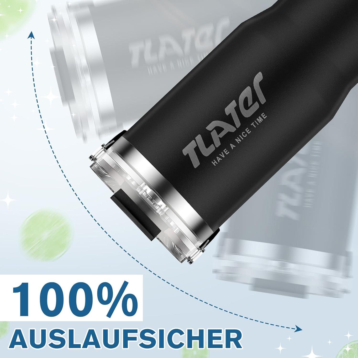 Edelstahl Trinkbecher to Go 900 ml mit Strohhalm und Deckel