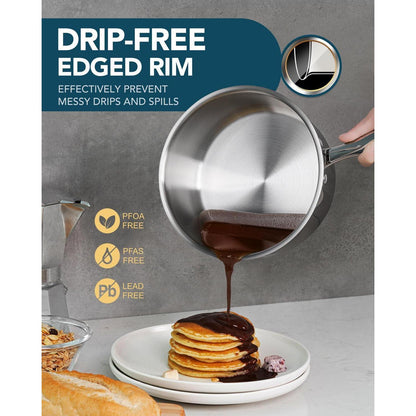 7-teiliges Edelstahl Kochtopf-Set mit Dampfgarer