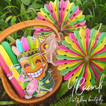 Hawaii Party Deko 16-teilig Flamingo Aloha Tiki Sommer Beach Party