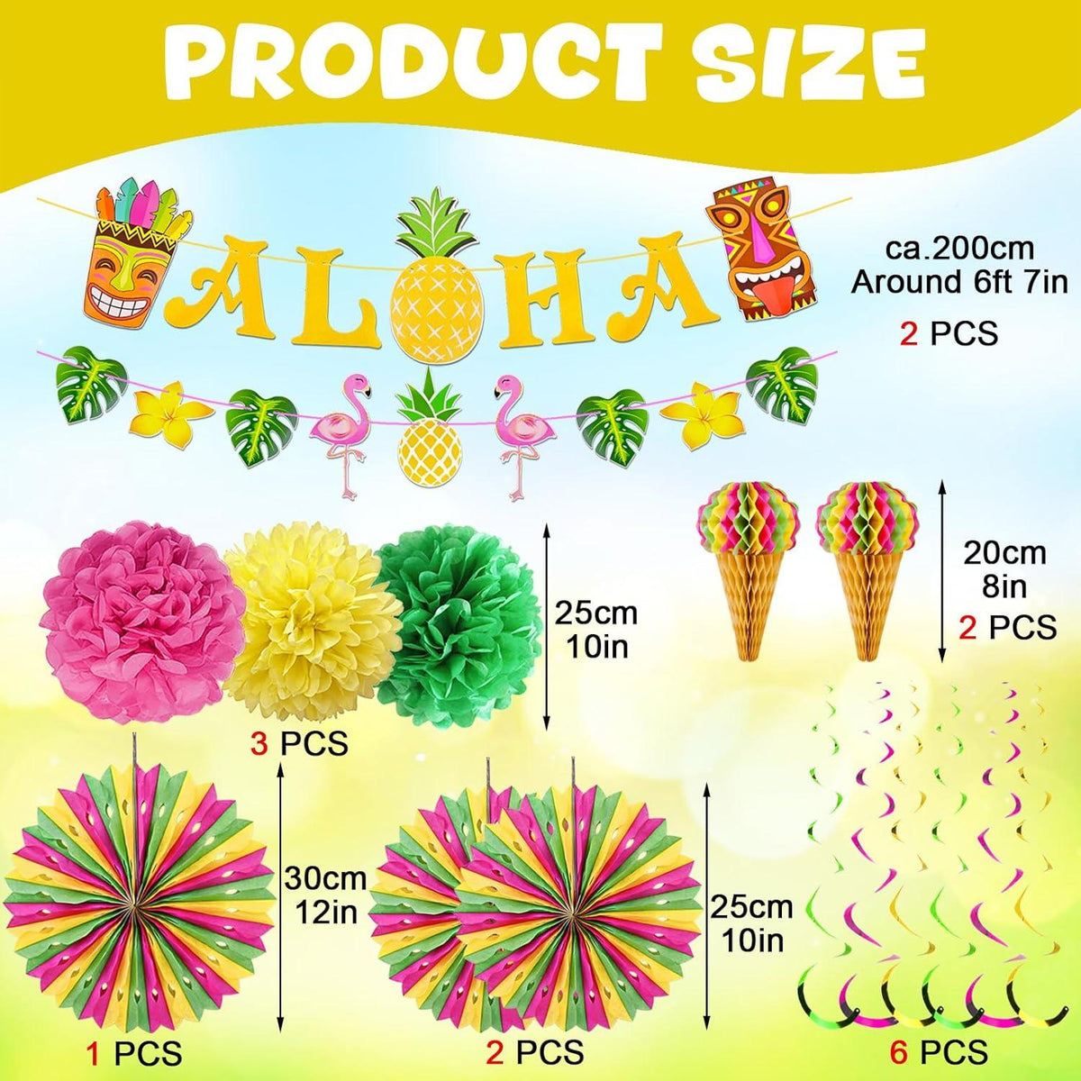 Tropical Summer Beach Party Deko Set Aloha Flamingo Tiki Bar