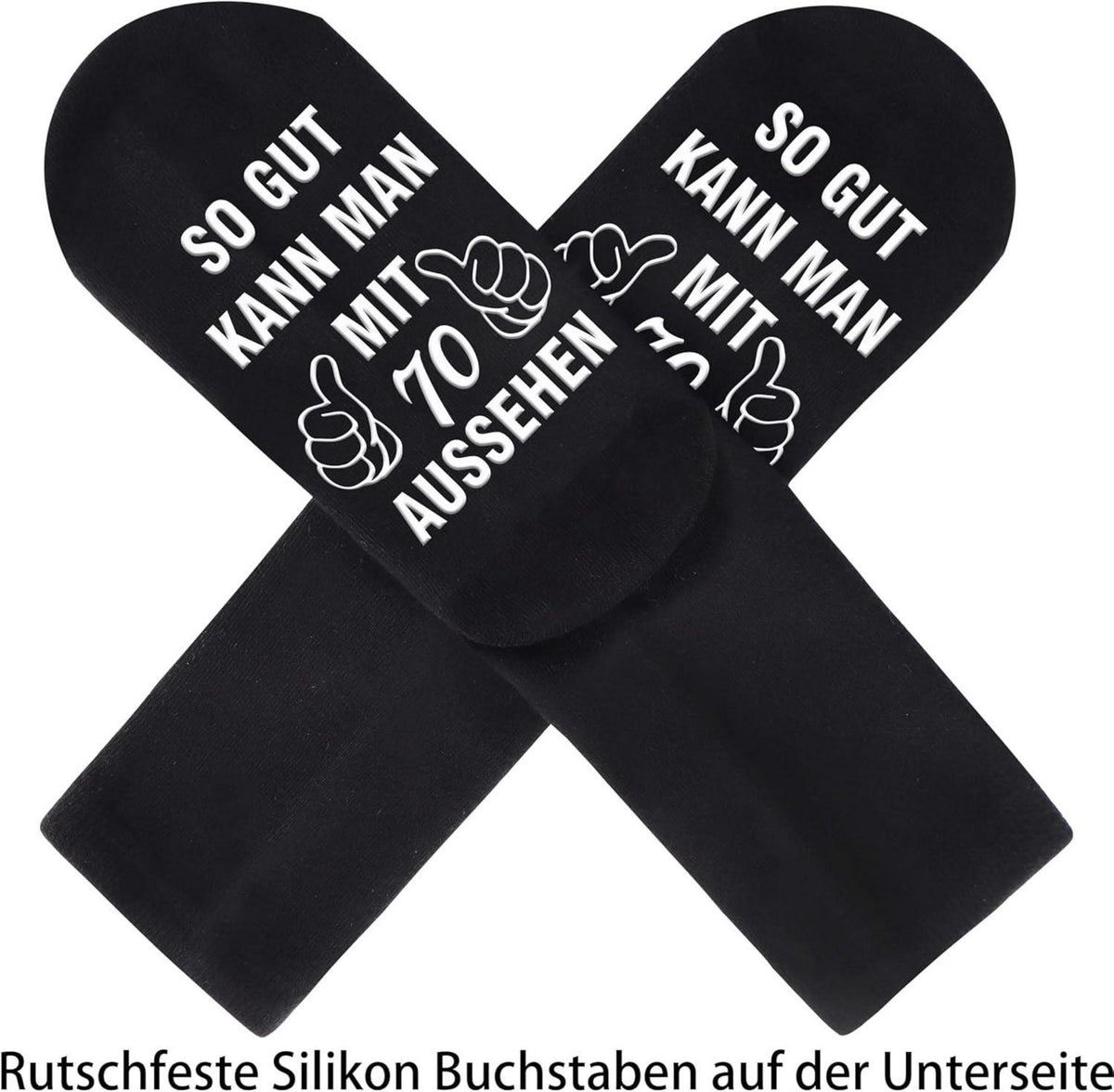 Herren Lustige Socken 43-46 Baumwolle Schwarz Wadenlang