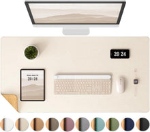 Schreibtischunterlage Kork PU-Leder Beige 96x43cm