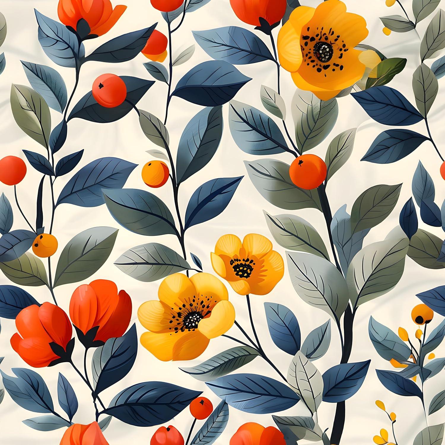 Selbstklebende Blumen Tapete PVC Dekorfolie 0.4W x 10L m