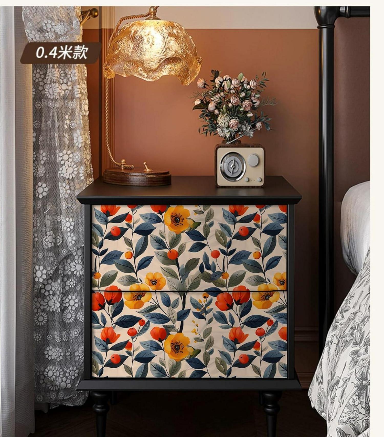 Selbstklebende Blumen Tapete PVC Dekorfolie 0.4W x 10L m