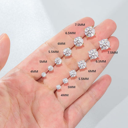 Moissanite Ohrringe 925 Silber Damen VVS1 Diamant 6,0 mm 1,6