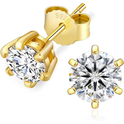 KRKC&CO Moissanite Ohrringe Silber 925 Damen VVS1 D 14K Gold