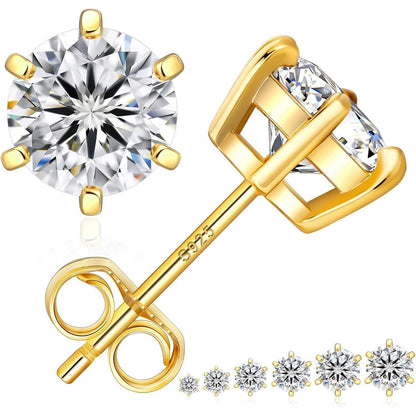 KRKC&CO Moissanite Ohrringe Silber 925 Damen VVS1 D 14K Gold