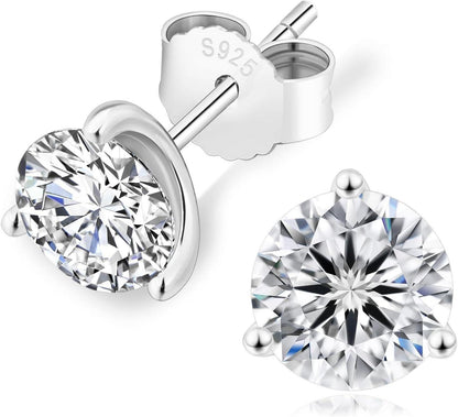 KRKC&CO Moissanite Ohrringe Damen 925 Silber 0,6/1/1,2/1,6/2/3 Karat Diamant