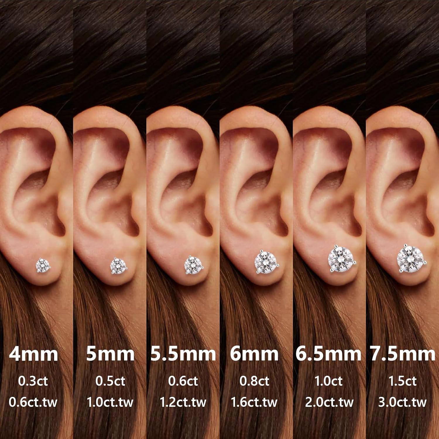 Moissanite Ohrringe 925 Silber Damen Diamant Ohrstecker VVS1 2,0