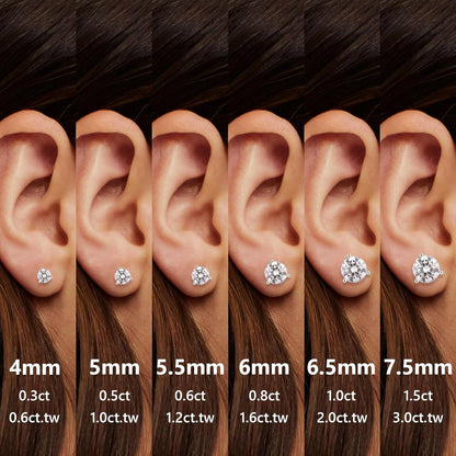 Moissanite Ohrringe 925 Silber Damen Diamant Ohrstecker VVS1 2,0