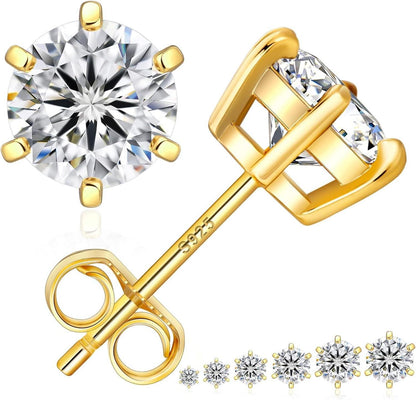 Moissanite Ohrringe 925 Silber Damen 1,0 ct VVS1 D 14K Gold