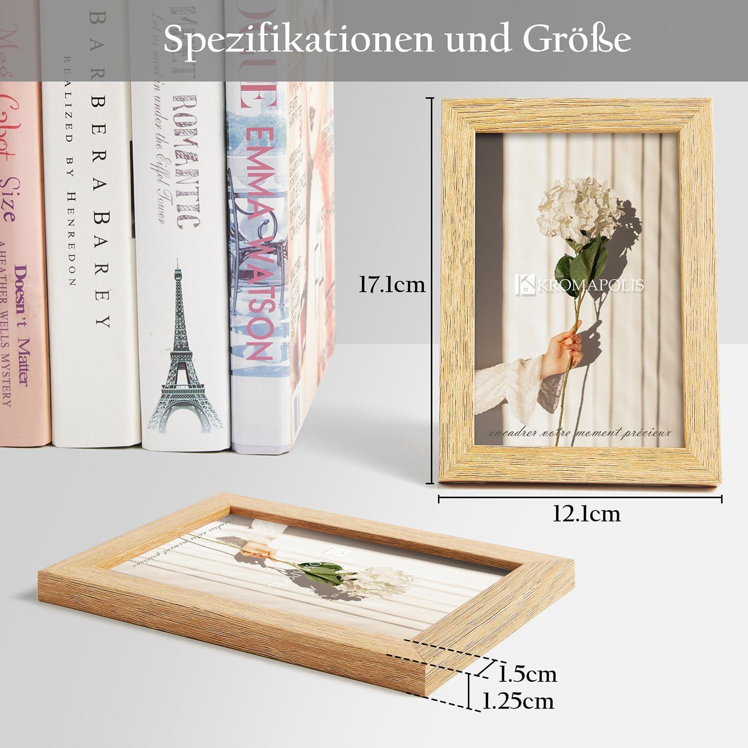 Kleine MDF Bilderrahmen Eichenoptik 10x15cm 2er Set
