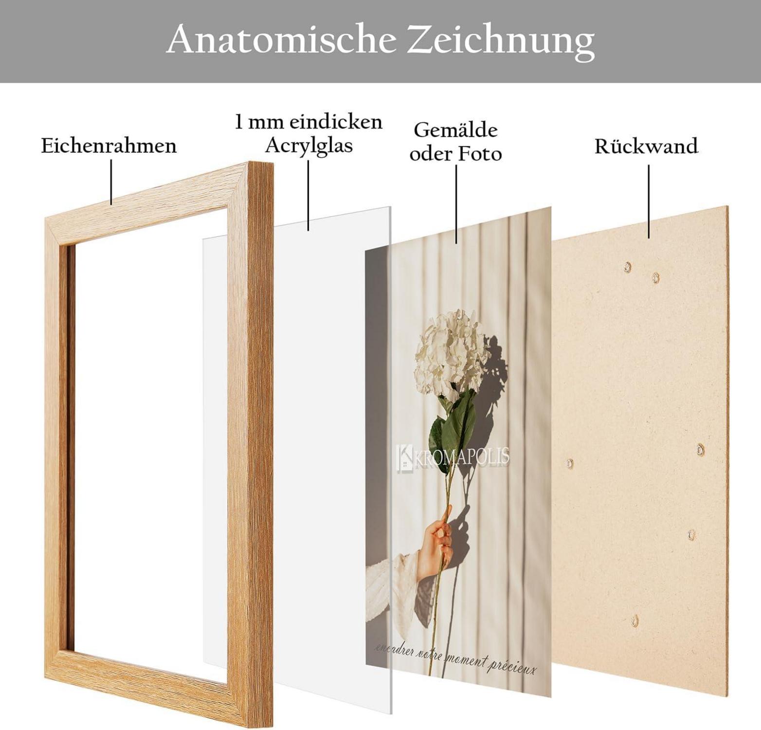 Kleine Bilderrahmen, 2 Stück 10x15cm Eichenoptik MDF Rahmen