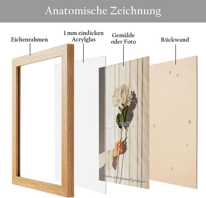 Kleine Bilderrahmen, 2 Stück 10x15cm Eichenoptik MDF Rahmen