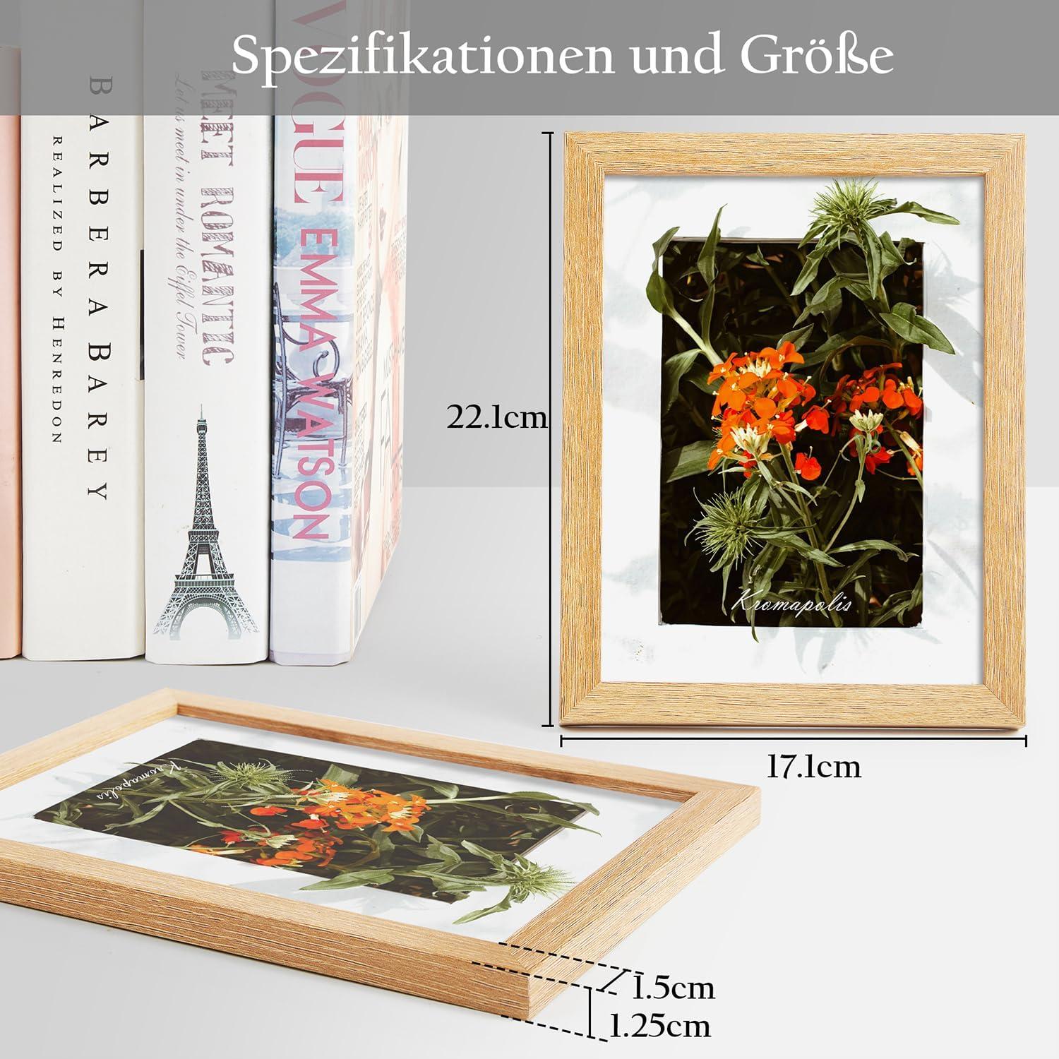 Kleine Bilderrahmen Eichenoptik 15x20 cm 2er Set Acrylglas