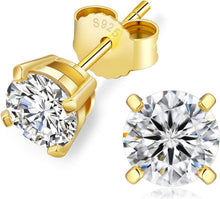Moissanite Ohrringe Silber 925 Damen VVS1 D 1,0 ct Rundschliff