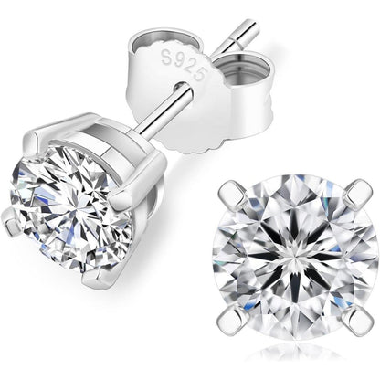 Moissanit Ohrringe Silber 925 Damen VVS1 Diamant 14K Gold