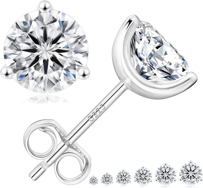 Moissanite Ohrstecker Silber 925 Damen VVS1 Diamant 1,2 Karat