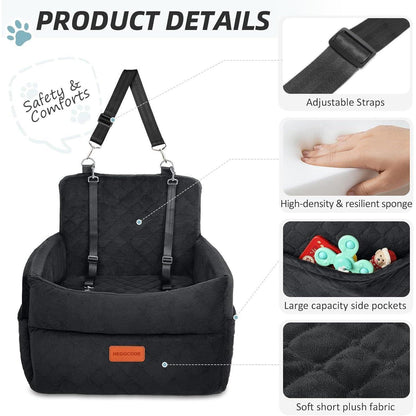 Hunde Autositz mit Leine & Taschen – Bequem & Sicher