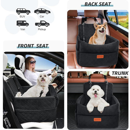 Hunde Autositz mit Leine & Taschen – Bequem & Sicher
