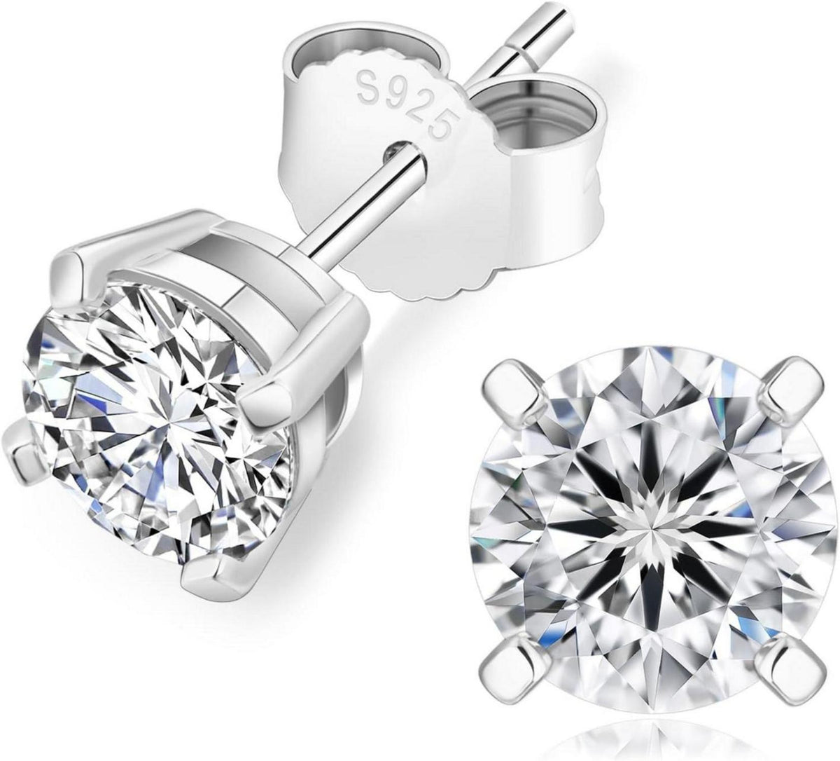 Moissanite Ohrringe 925 Silber Damen 1,2ct D VVS1 Diamant 5,5mm