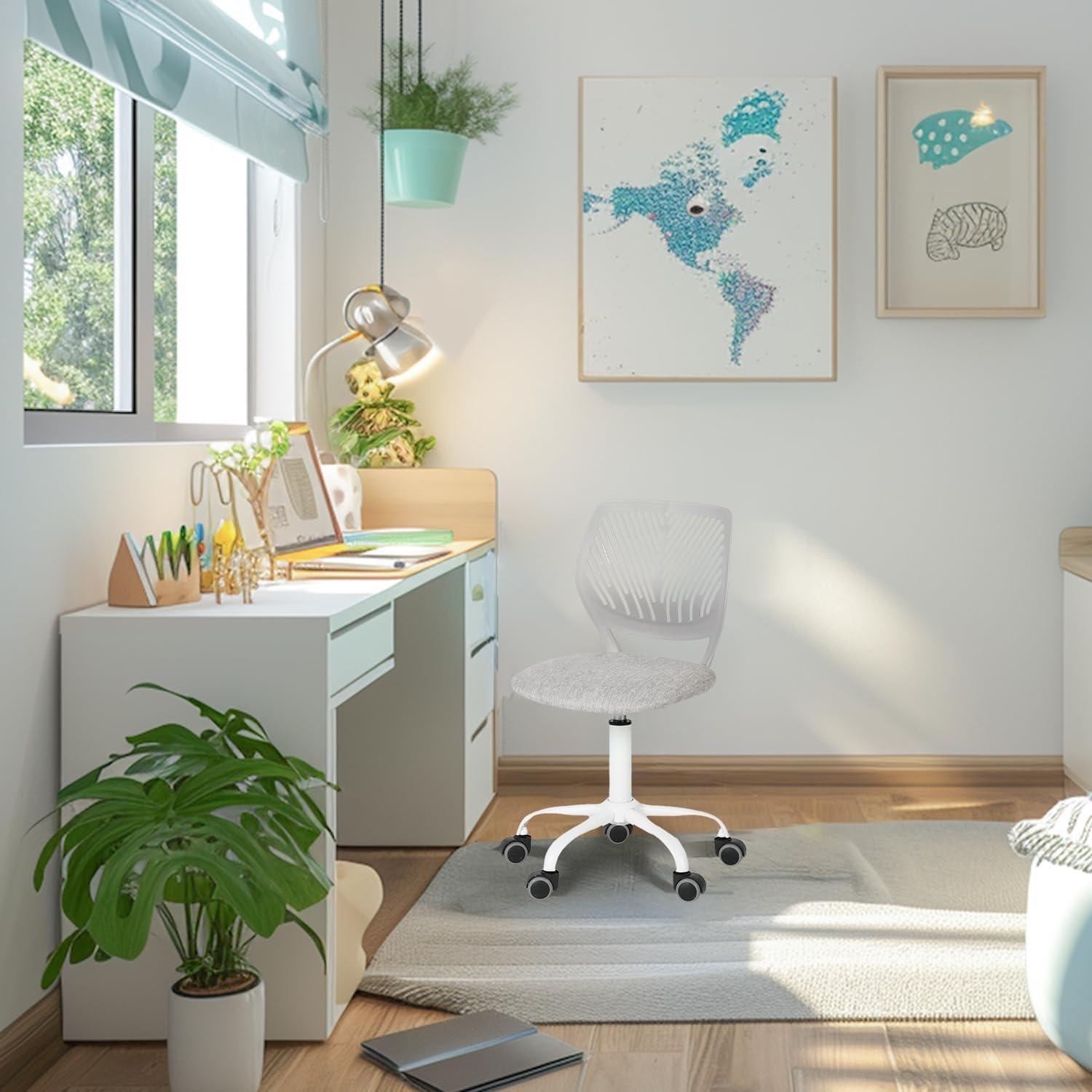 Homy Casa Leinenstoff Schreibtischstuhl ergonomisch