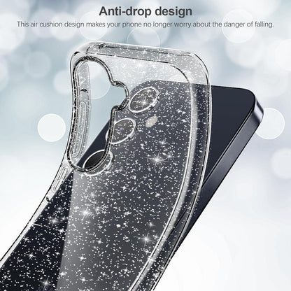 Samsung Galaxy A55 5G Glitzer Handyhülle + 2x Schutzfolie Transparent Silikon Case