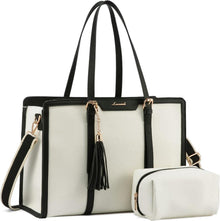 Große Laptop Schultertasche Damen Canvas Crossbody 17 Zoll Tasche