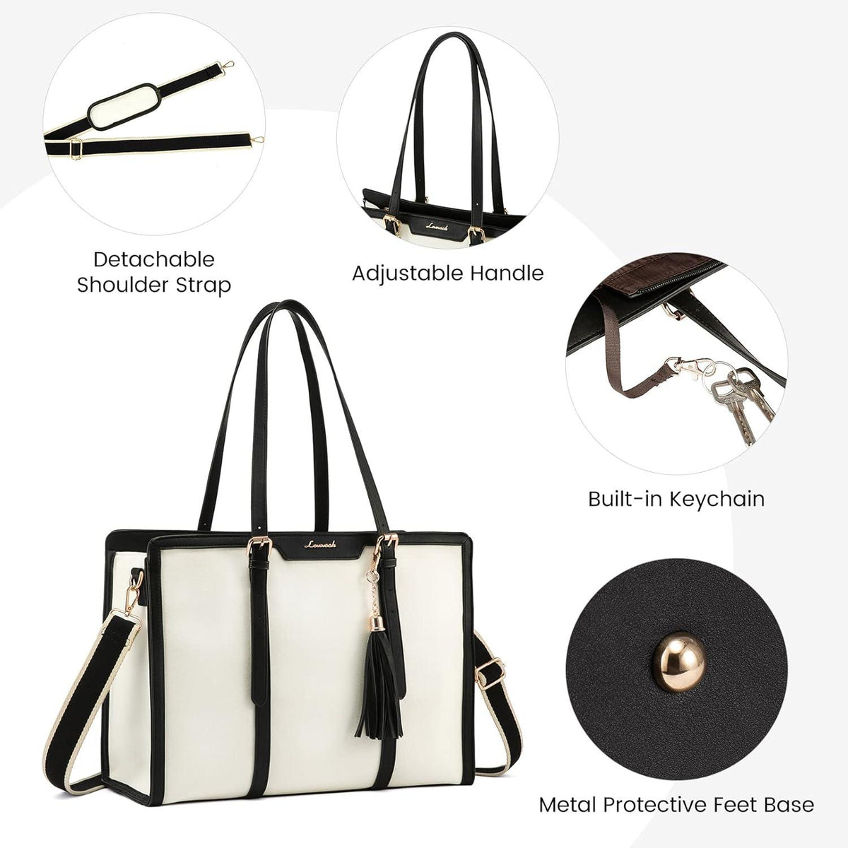Laptop Handtasche Damen 17 Zoll Canvas Schultertasche Büro Arbeitstrstravel