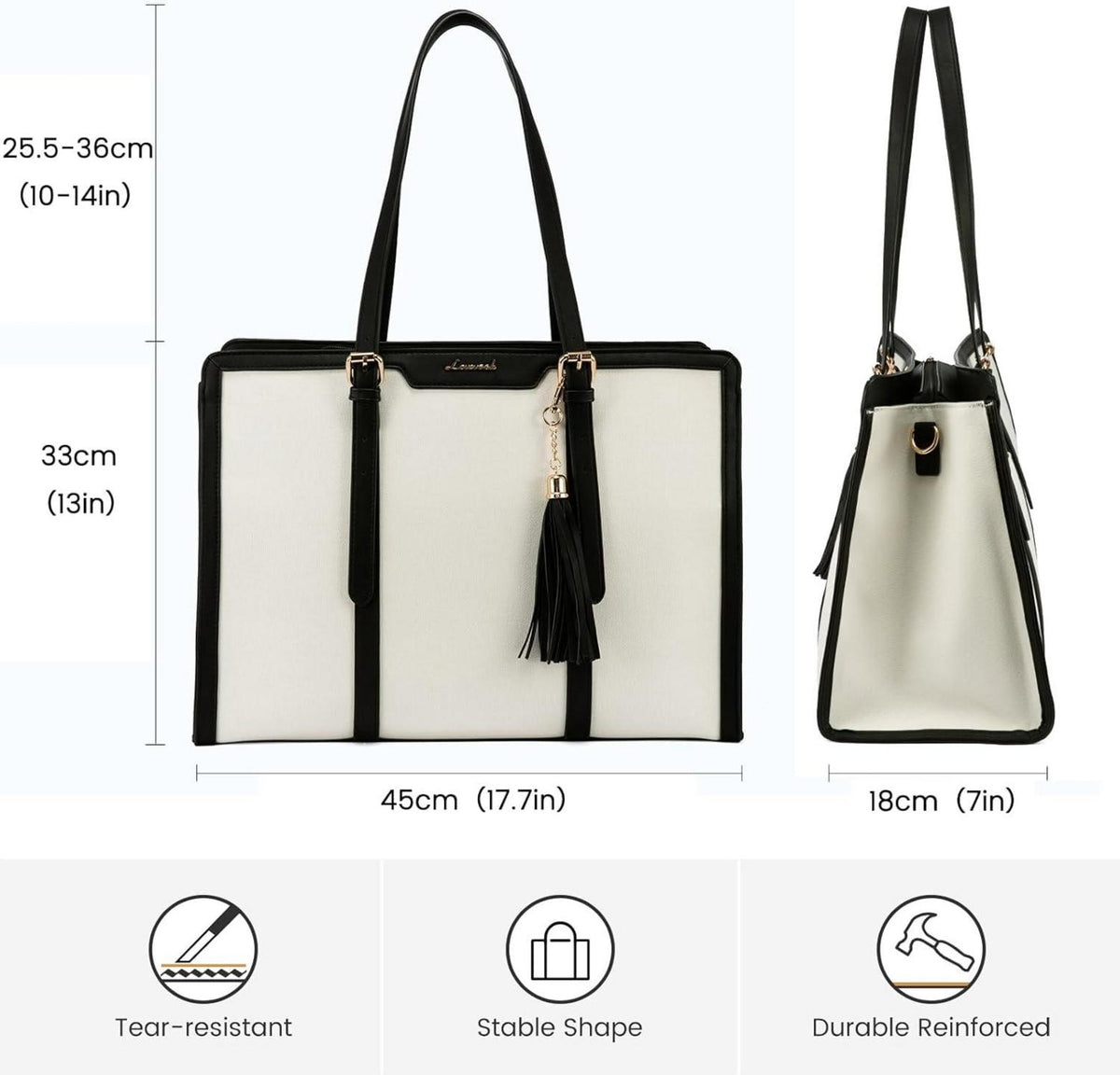 Damen Laptop Handtasche 17 Zoll Canvas Schultertasche mit