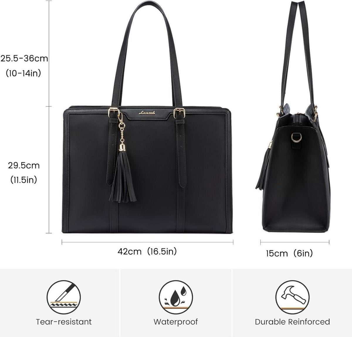 Laptoptasche Damen 15,6 Zoll Umhängetasche Leder Schultertasche