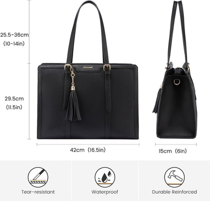 Laptoptasche Damen 15,6 Zoll Umhängetasche Leder Schultertasche