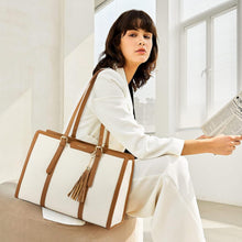 Damen Laptop Handtasche 15,6 Zoll Groß Canvas Schultertasche