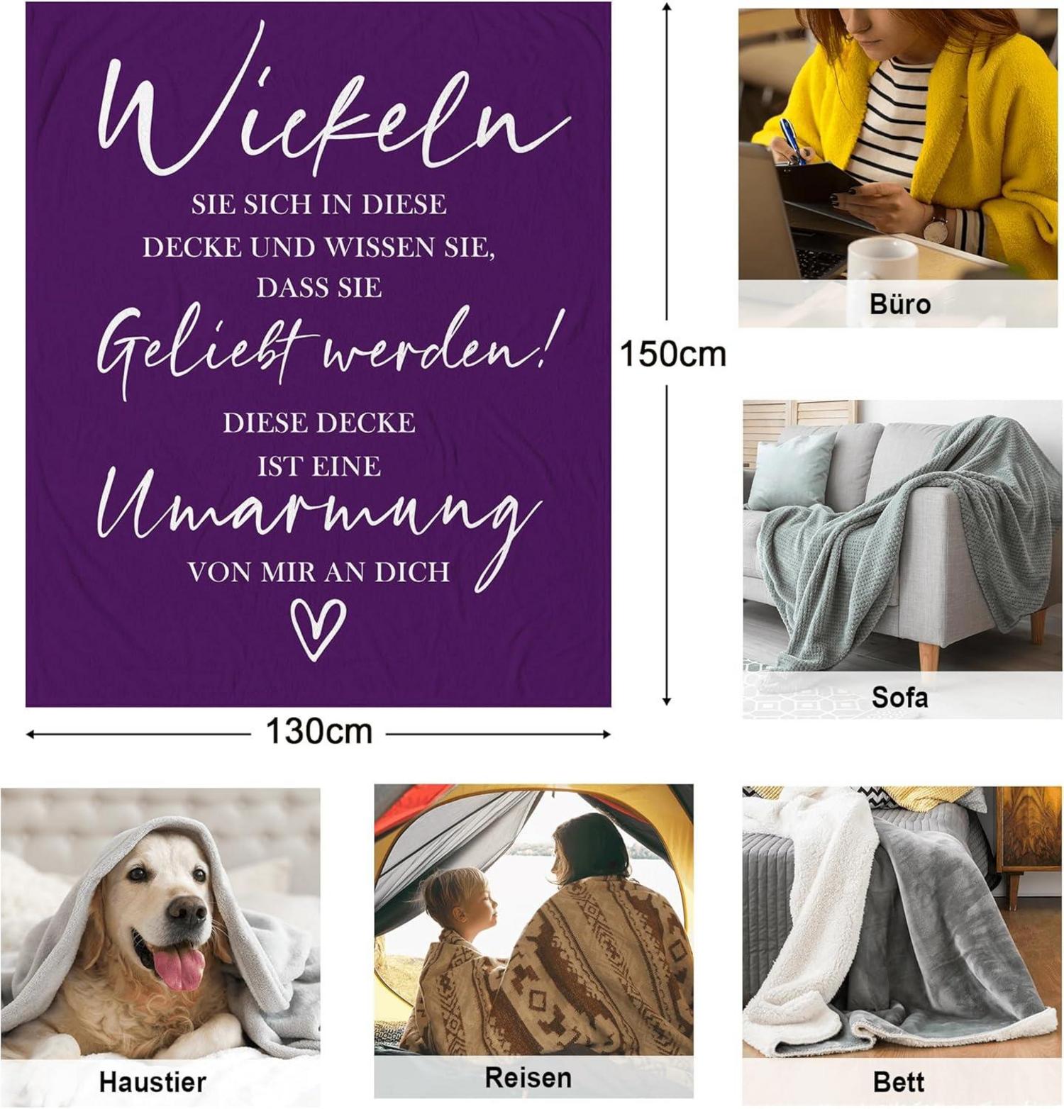 Gute Besserung Geschenk Decke 130x150CM Inspirierende Worte für Frauen