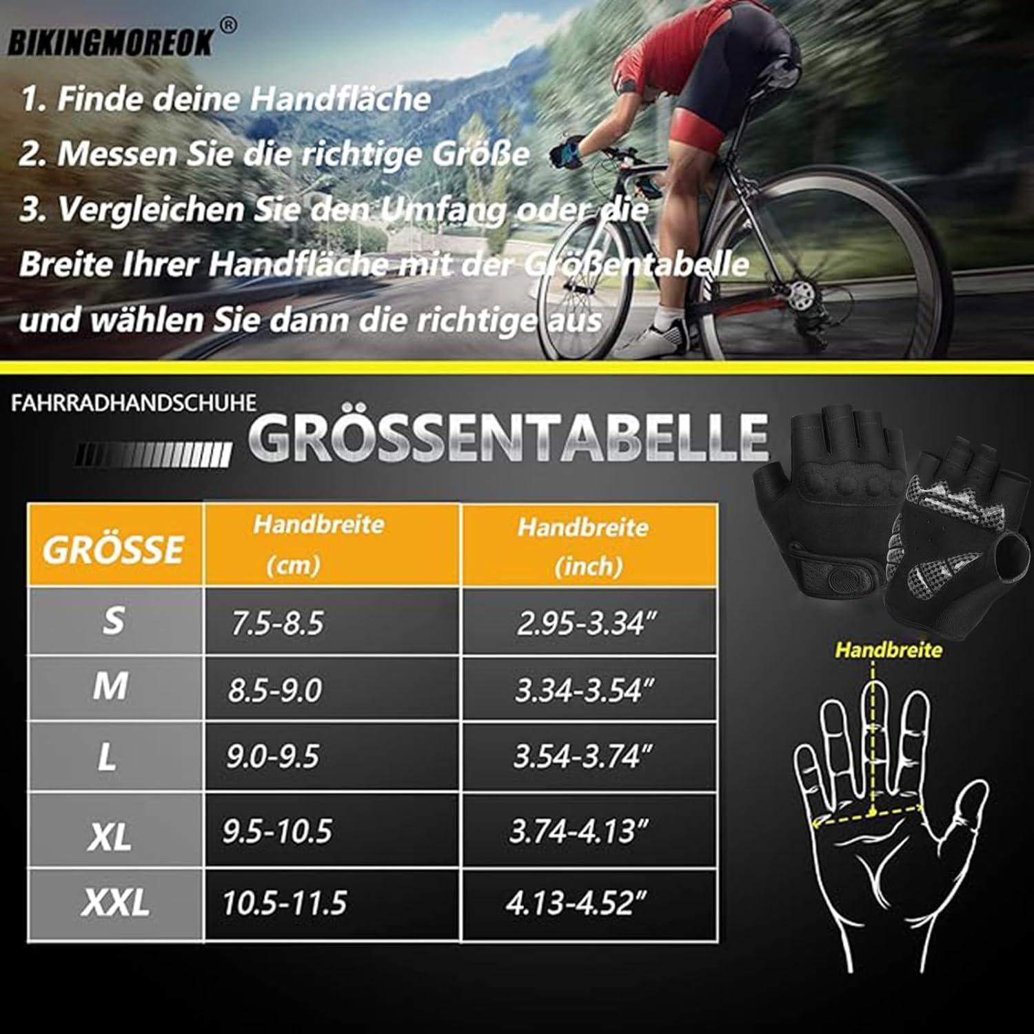 Fahrradhandschuhe Halbfinger Atmungsaktiv Stoßdämpfend SBR-Gel-Polster