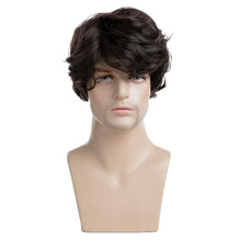 Kurze braune Männerperücke - Wellenwellen Cosplay Haar für
