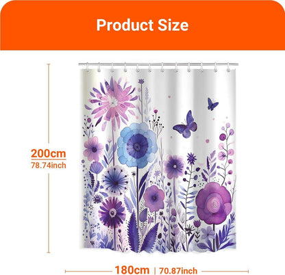Duschvorhang 180x200cm Lila Blume
