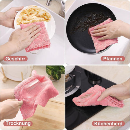 6er Pack Mikrofasertücher 30x30 cm Waschbar Fusselfrei Geschirrtücher