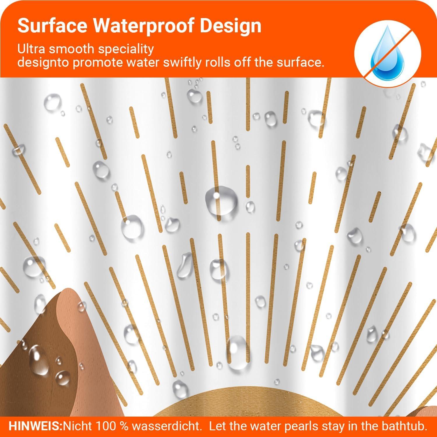 Duschvorhang 180x200cm Sonnenmuster Wasserabweisend,Waschbar
