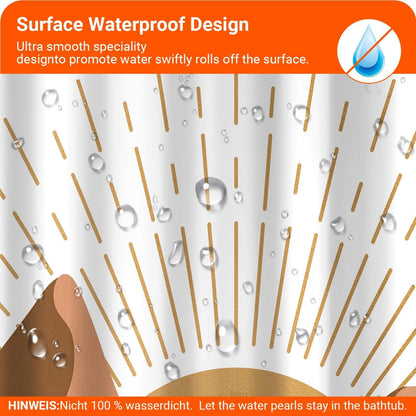 Duschvorhang 180x200cm Sonnenmuster Wasserabweisend,Waschbar
