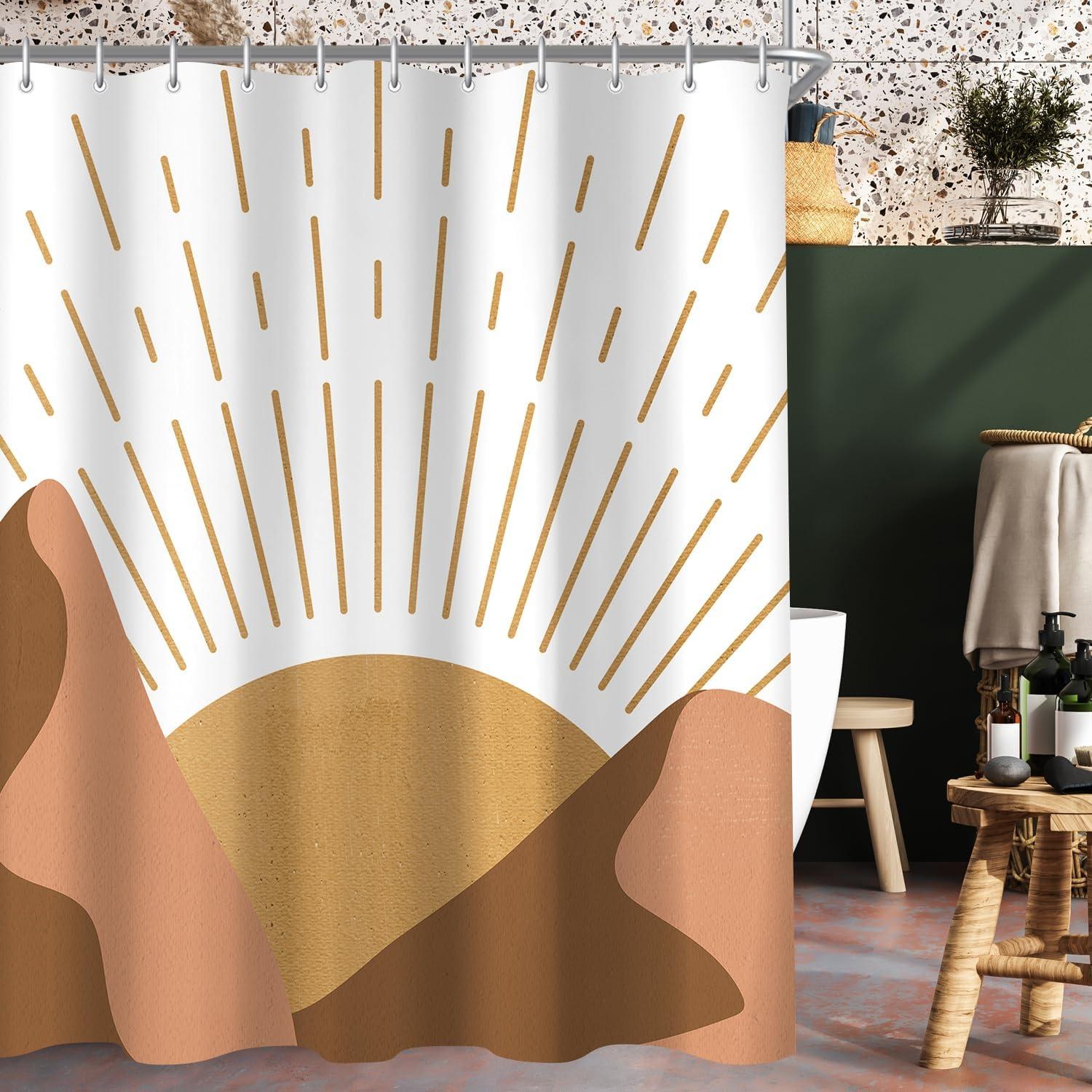 Duschvorhang 180x200cm Sonne Impression Polyester Badezimmer 12 Ösen